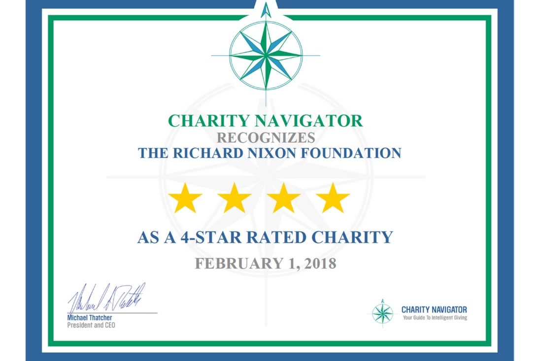 Nixon Foundation Earns Four-Star Rating From Charity Navigator