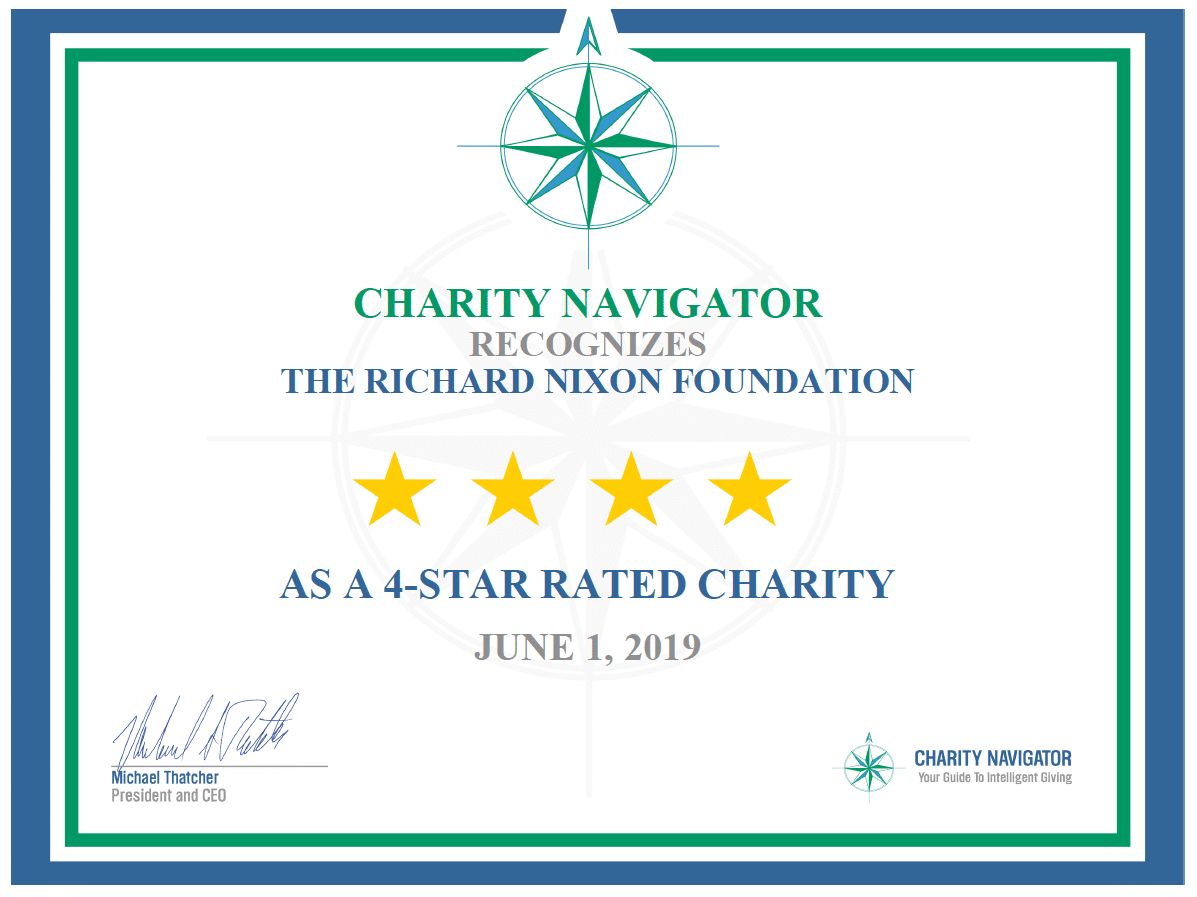 Charity Navigator Awards Nixon Foundation Fifth Consecutive 4-Star